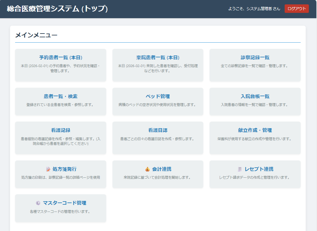 総合医療管理システム